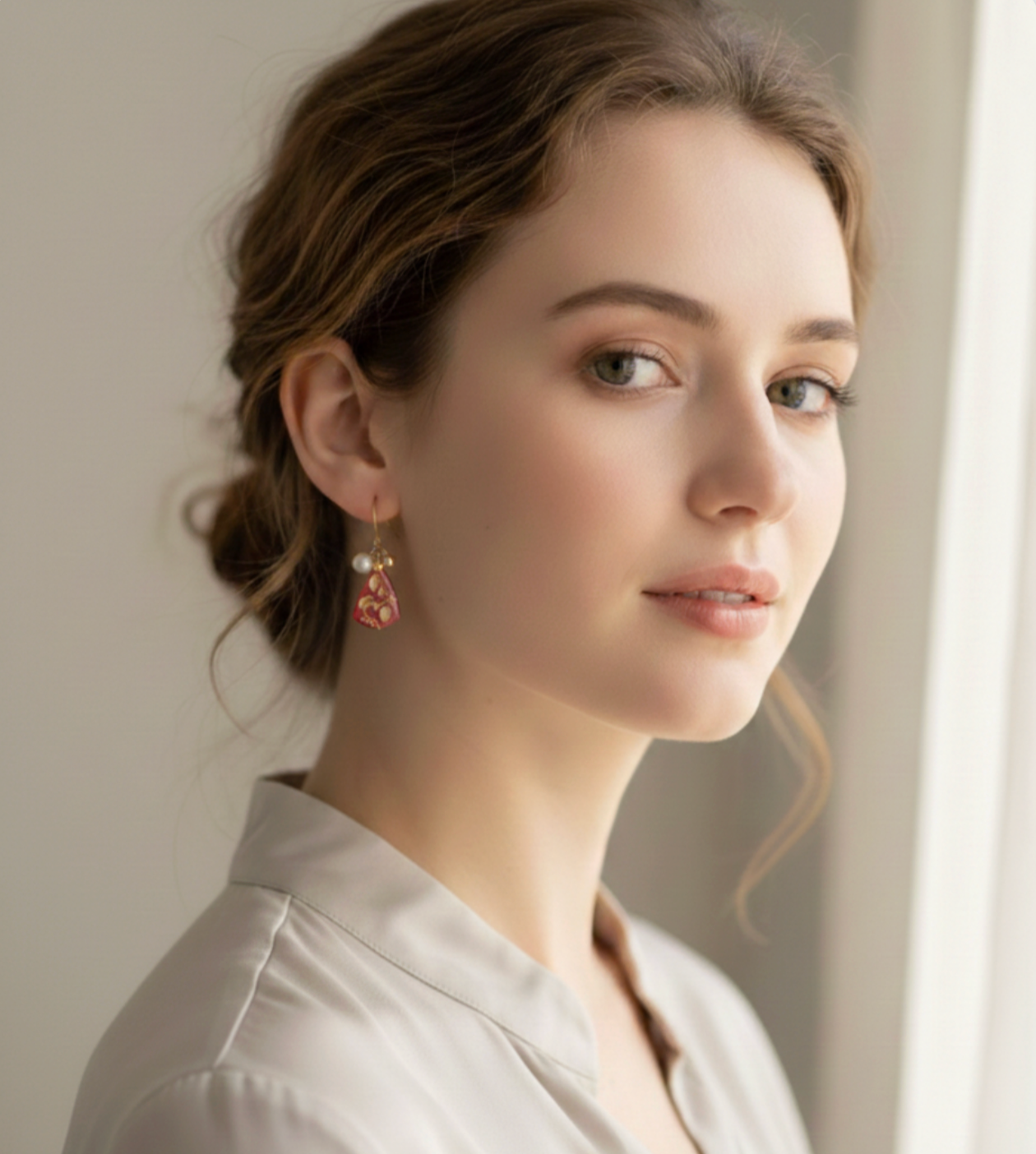 Crimson Grain Earrings