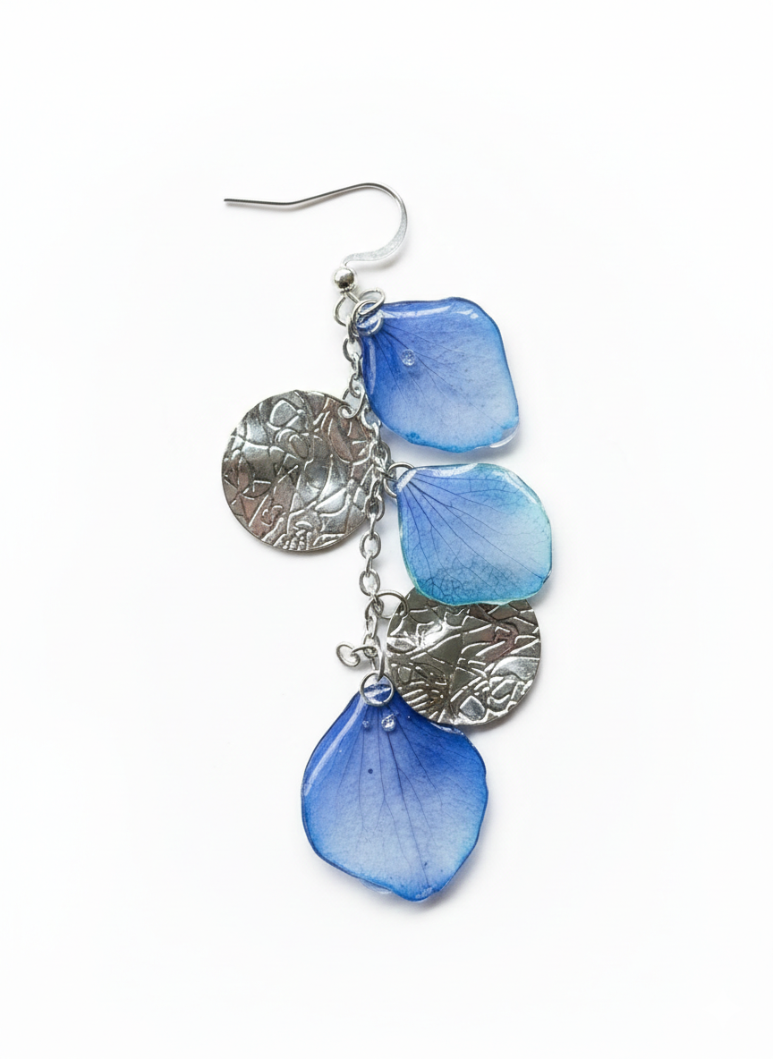Blue Ginkgo Earrings