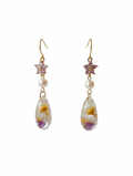 Petal & Dewdrop Earrings (Crown Chakra)