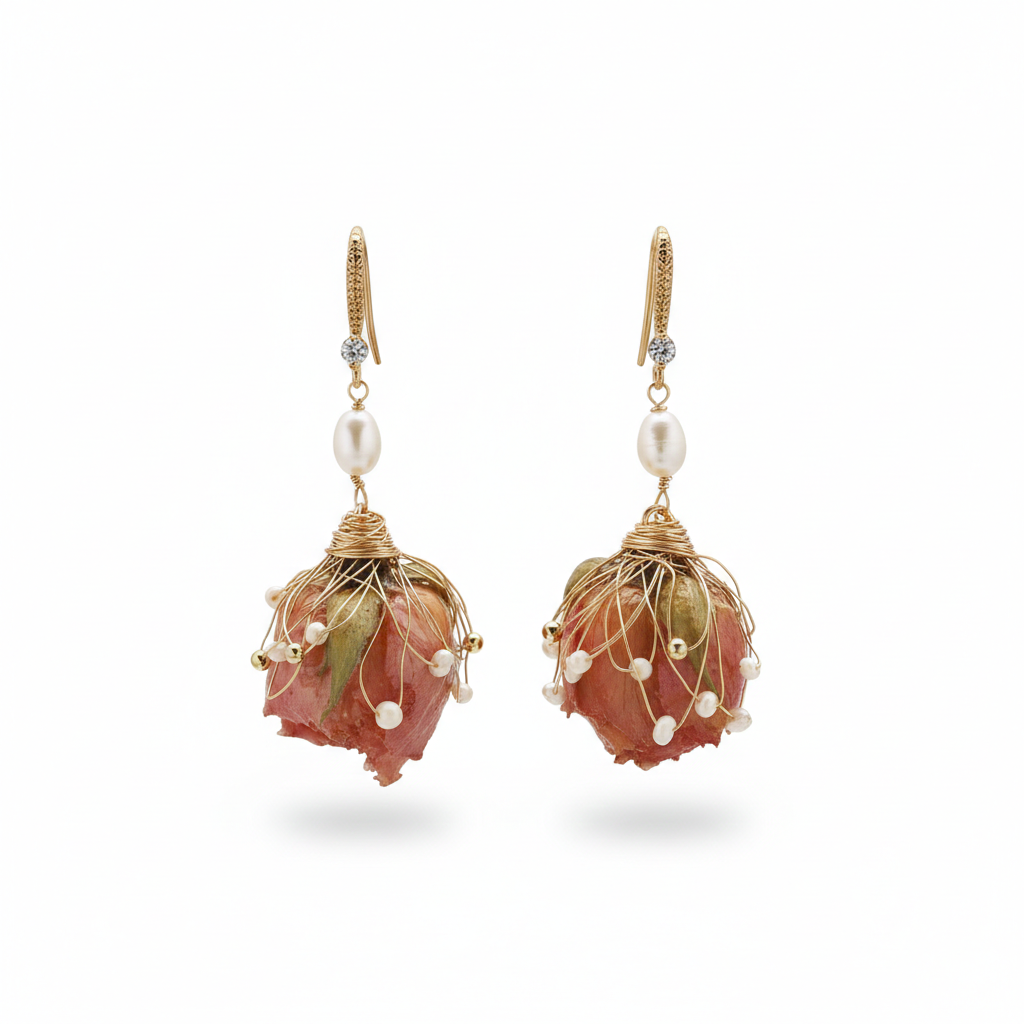 Rosé Artisan Drops Earrings