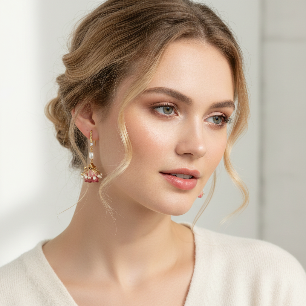 Rosé Artisan Drops Earrings