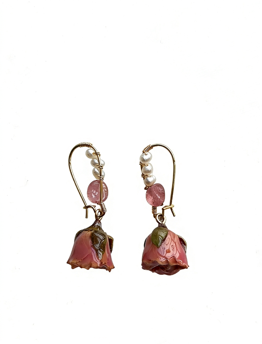 Soft Bloom Chronicle Earrings (Heart Chakra)