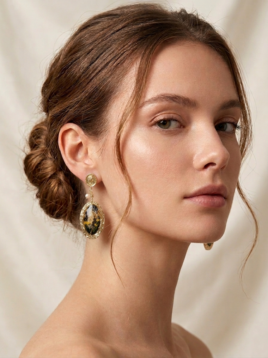 Golden Flora Earrings (Root Chakra)
