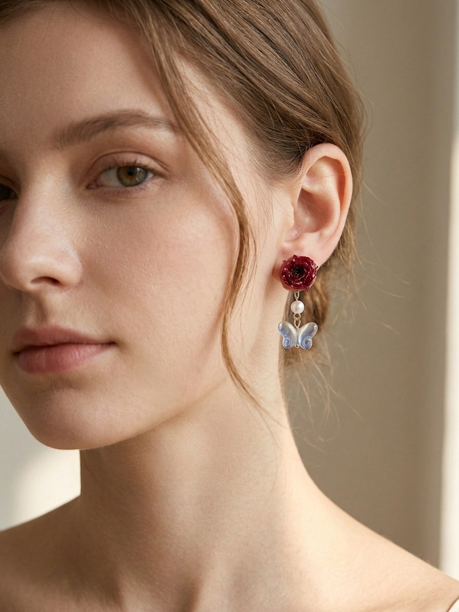 Blushing Solitude Earrings (Root Chakra)